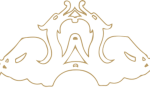 Ornate gold decorative crest/border with symmetrical flourishes