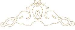 Ornate gold decorative crest/border with symmetrical flourishes