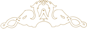 Ornate gold decorative crest/border with symmetrical flourishes