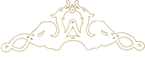 Ornate gold decorative crest/border with symmetrical flourishes